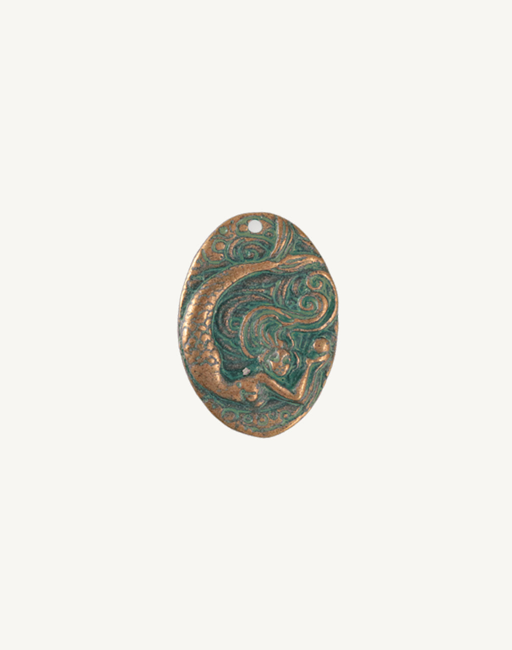 Mermaid Pearl Coin, 31x22mm, (1pc)