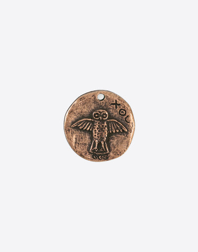 Owl Coin, 26x25.5mm, (1pc)