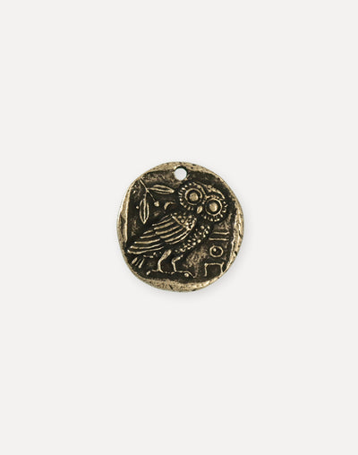 Owl Coin, 26x25.5mm, (1pc)