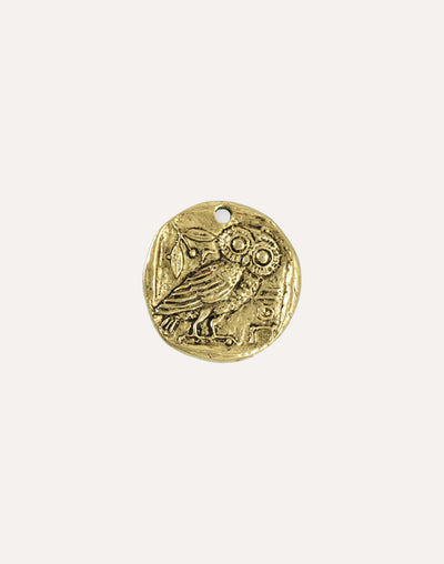 Owl Coin, 26x25.5mm, (1pc)
