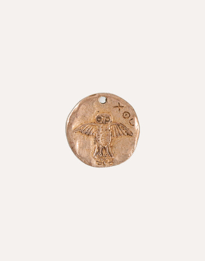Owl Coin, 26x25.5mm, (1pc)