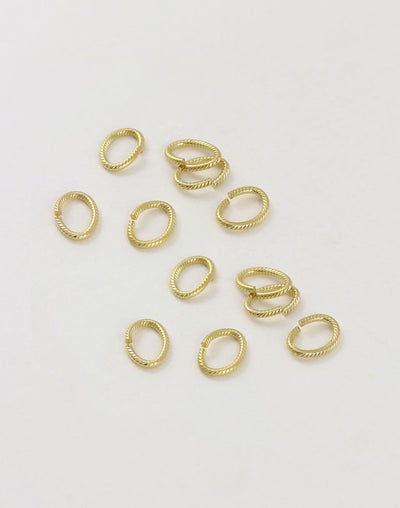 Rib Oval Jump Ring, 10x7mm, 16ga, (12pcs)
