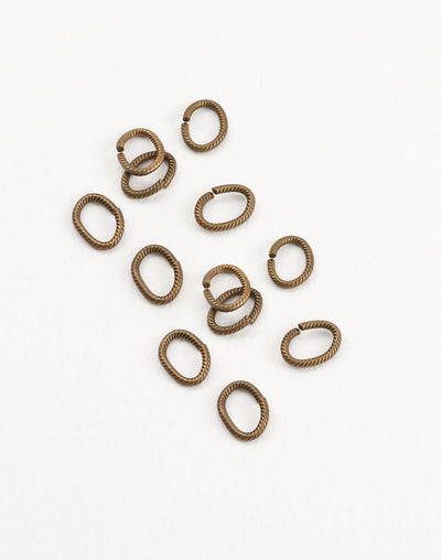 Rib Oval Jump Ring, 10x7mm, 16ga, (12pcs)