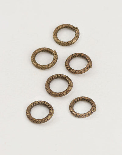 Cross Hatch Jump Ring, 14.5mm, 11ga, (6pcs)