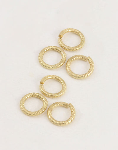 Cross Hatch Jump Ring, 14.5mm, 11ga, (6pcs)