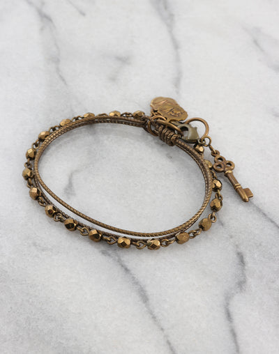 Cherished Bronze Key Bracelet Interchangeable Set