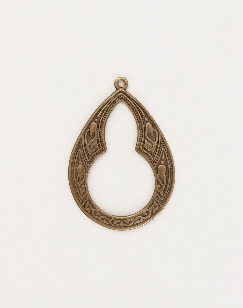 Large Bohemian Teardrop, 46x32mm, (1pc)