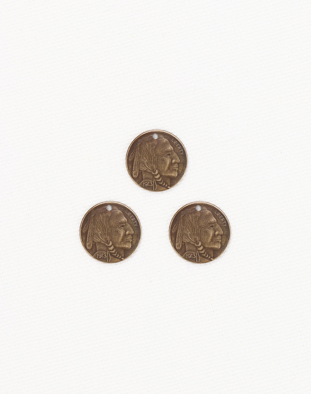 Brave Indian Coin, 13mm, (3pcs)