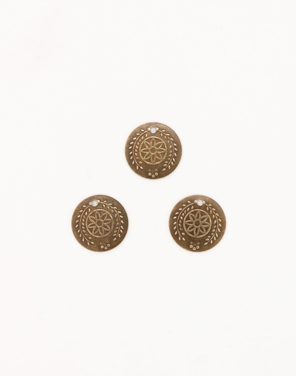 Botanical Coin, 12mm, (3pcs)