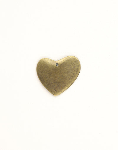 PT100 Heart-shaped charm, antique brass finish