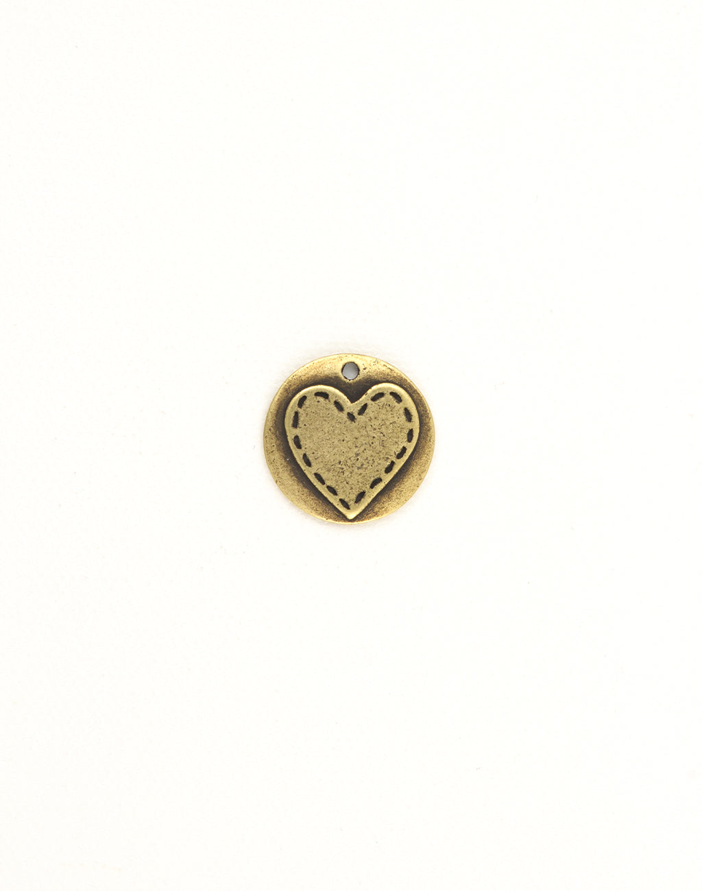 Antique brass heart charm