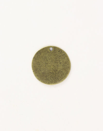 Antique brass circular tag