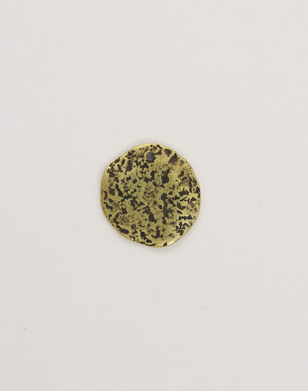 PT173-270 Textured Brass Coin Charm - Back View