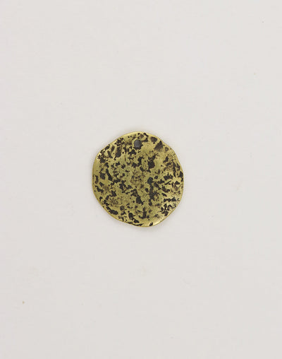 PT173-270 Textured Brass Coin Charm - Back View