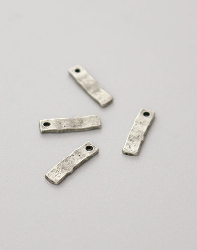 Hammered Rectangle,  17x5mm, (4pcs)
