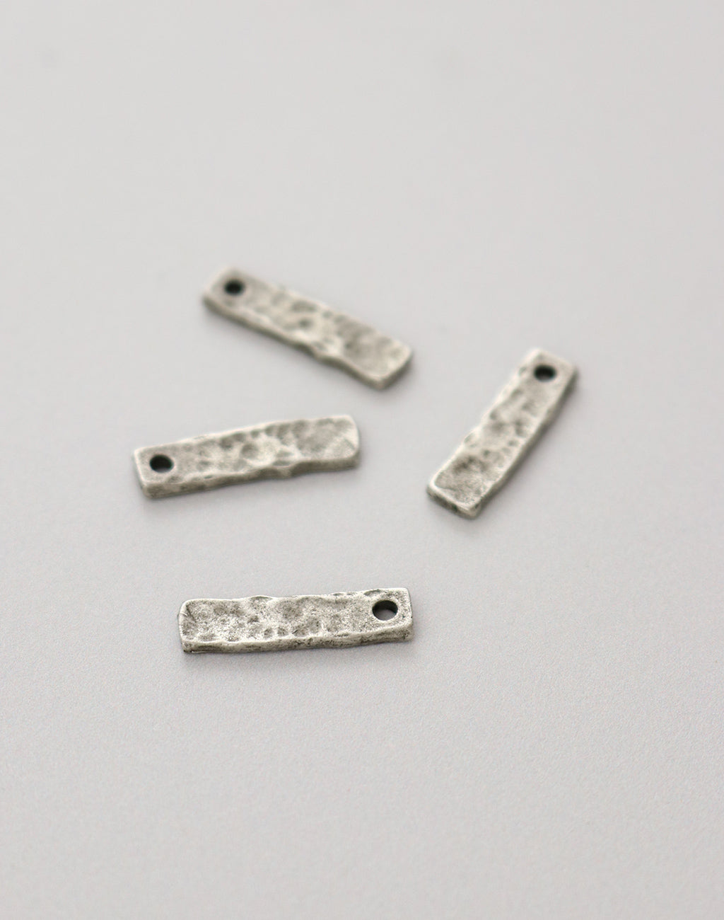 Hammered Rectangle,  17x5mm, (4pcs)