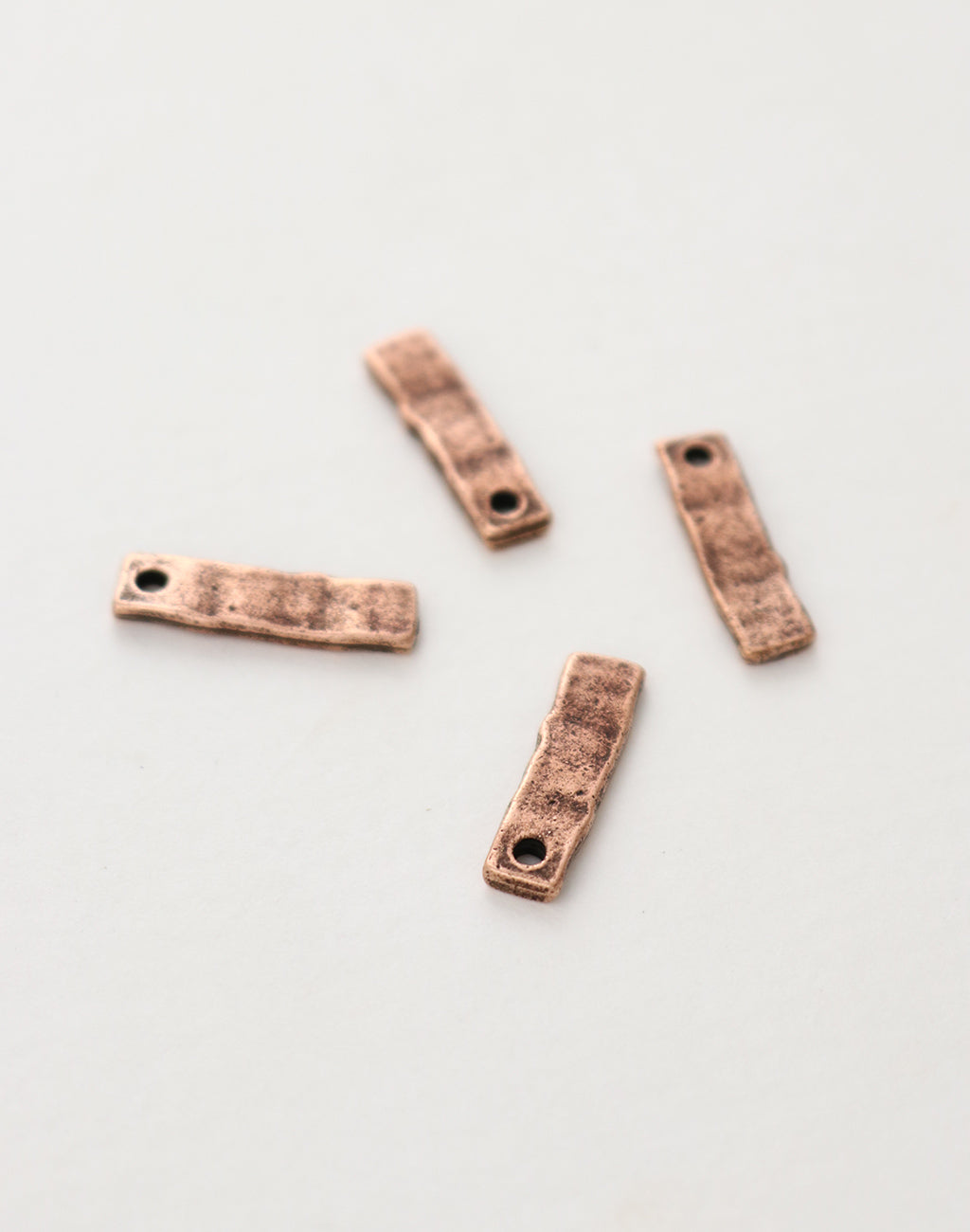 Hammered Rectangle,  17x5mm, (4pcs)