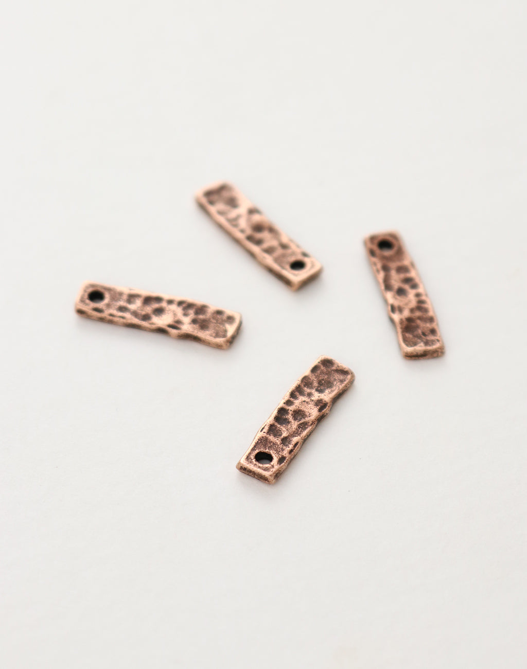 Hammered Rectangle,  17x5mm, (4pcs)