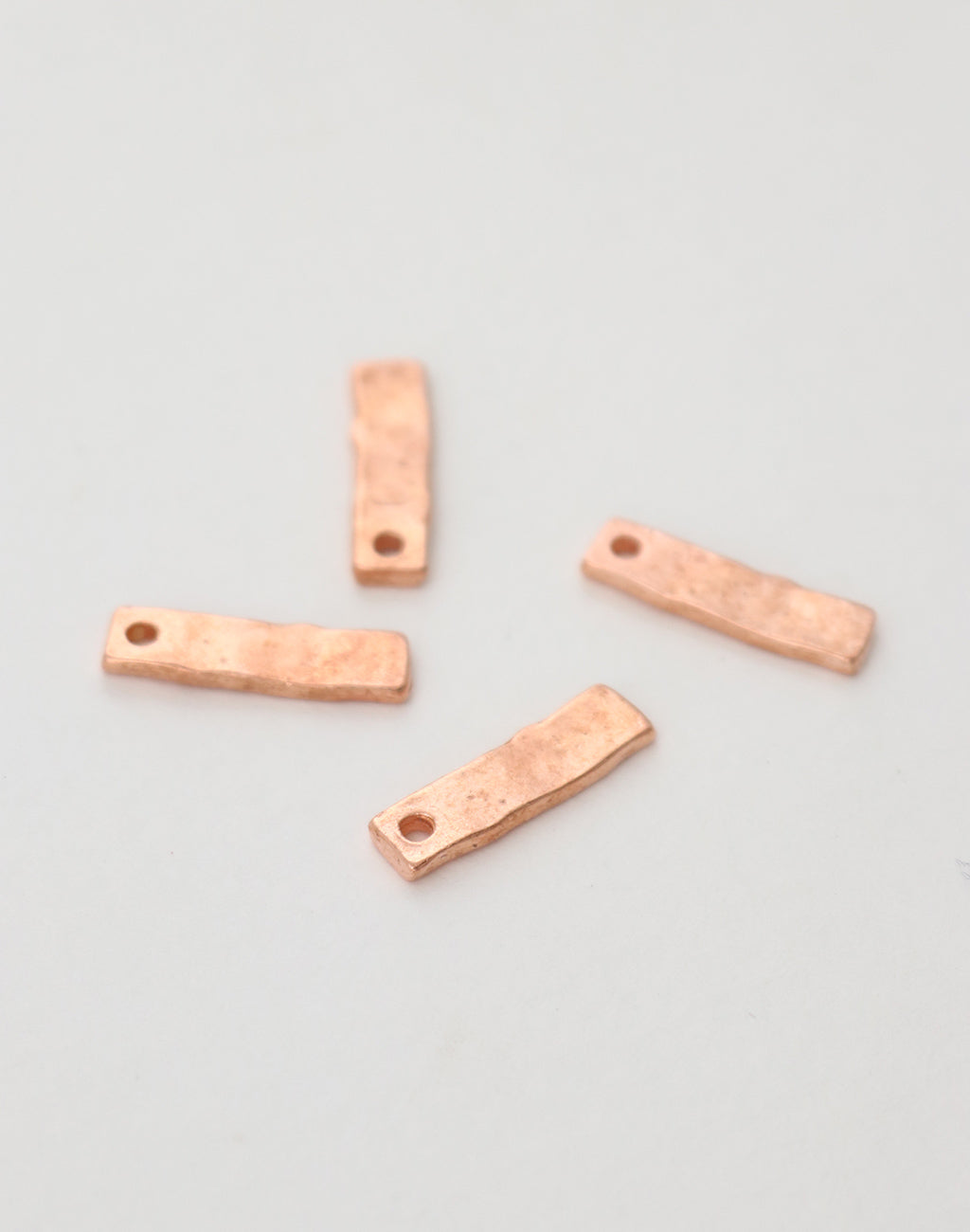 Hammered Rectangle,  17x5mm, (4pcs)