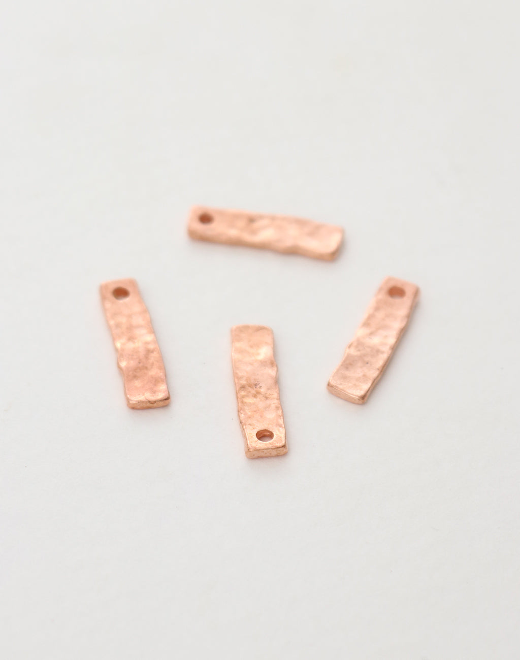 Hammered Rectangle,  17x5mm, (4pcs)