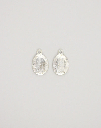Hammered Oval, 14x12mm, (2pcs)