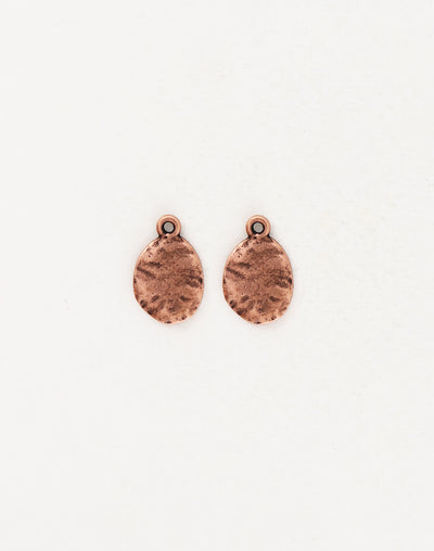 Hammered Oval, 14x12mm, (2pcs)