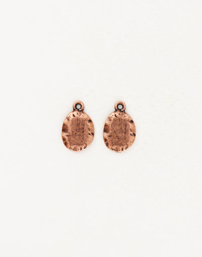 Hammered Oval, 14x12mm, (2pcs)