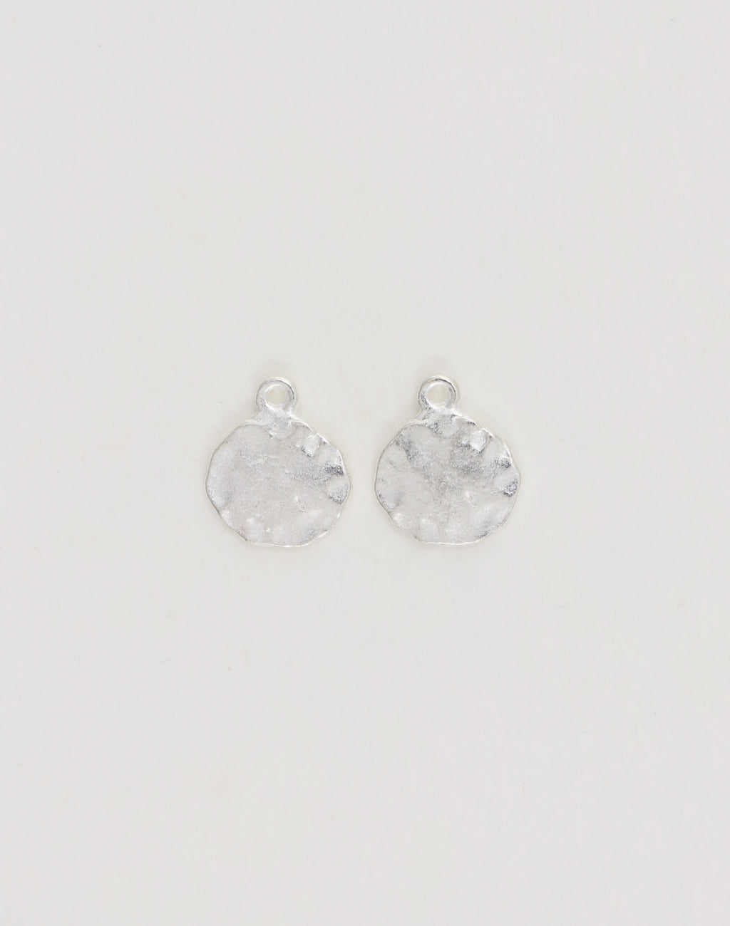 PT234-040-BACK silver hammered charm earrings