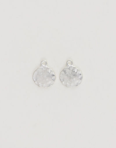 PT234-040-BACK silver hammered charm earrings