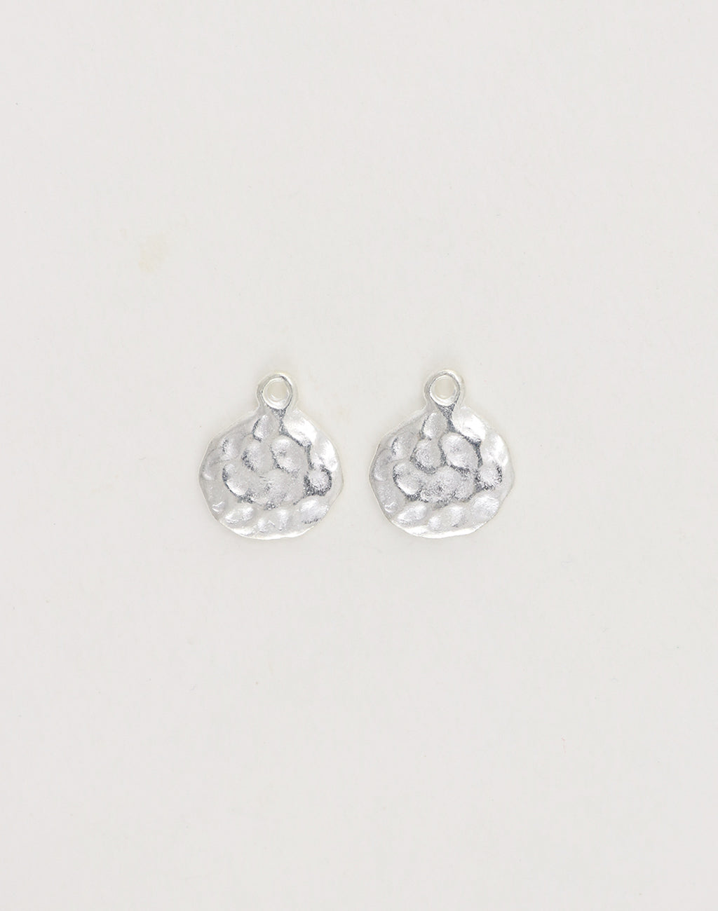 Hammered silver charm earrings
