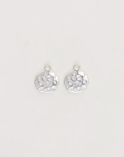 Hammered silver charm earrings