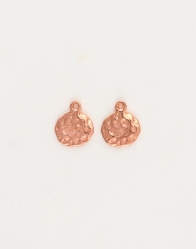 PT234-180 Hammered Copper Charm Pair