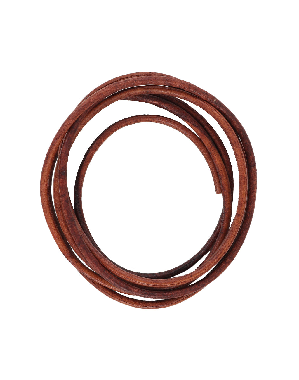 Mahogony Round Leather Cord, 2mm, (9ft)