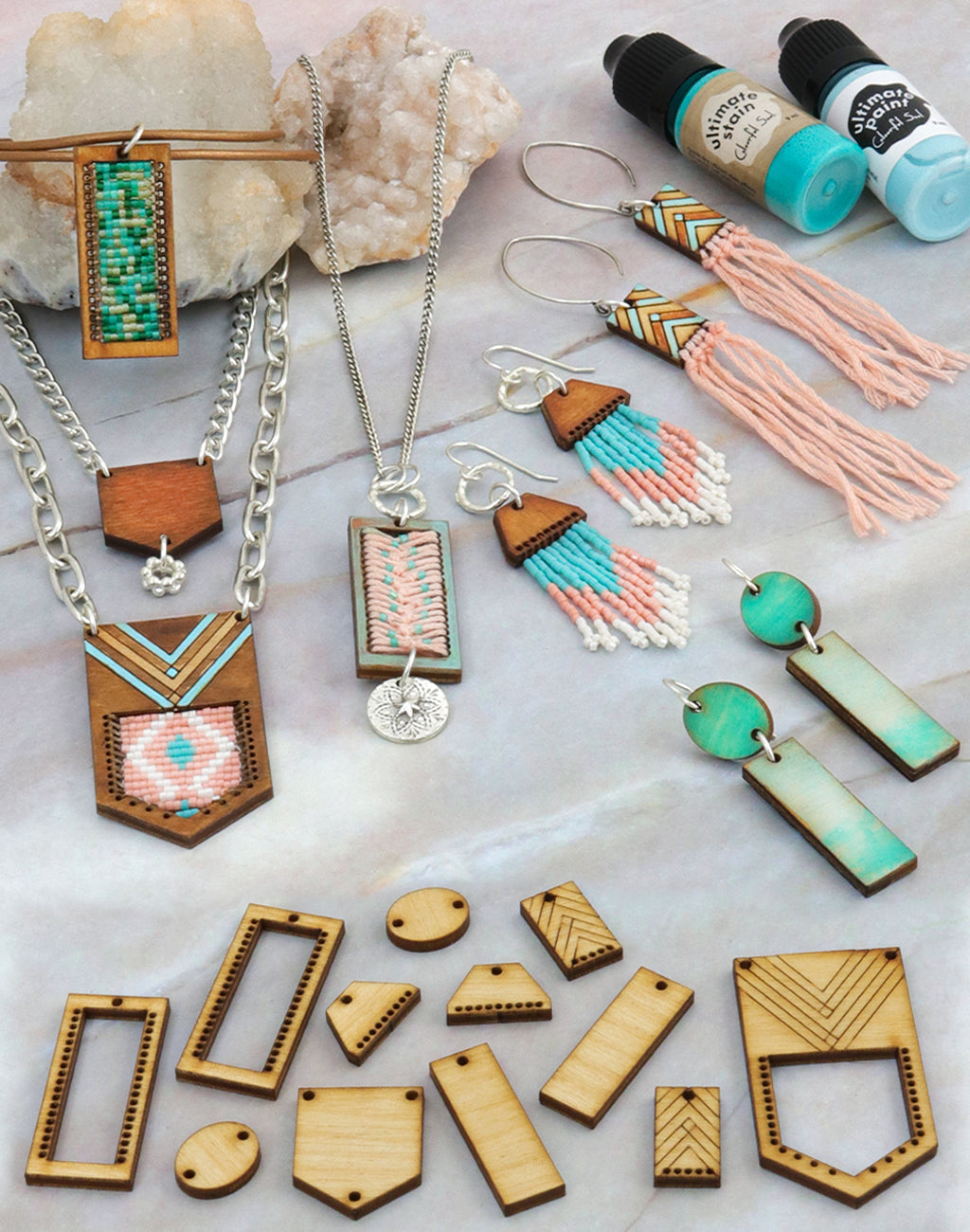 Southwest Boho, Seed Bead & Macrame Jewelry Pop Outs (1 panel, 12pcs/ea)