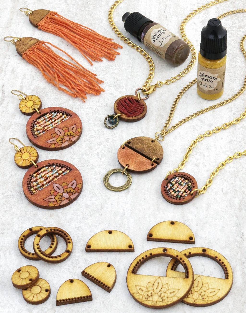 Radiant Flowers, Seed Bead & Macrame Jewelry Pop Outs (1 panel, 10pcs/ea)