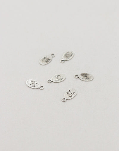 Oval USA Tag, 11x6mm, (6pcs)