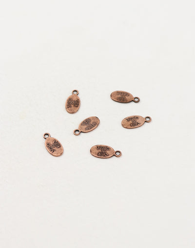 Oval USA Tag, 11x6mm, (6pcs)