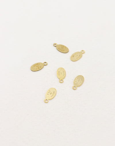 Oval USA Tag, 11x6mm, (6pcs)