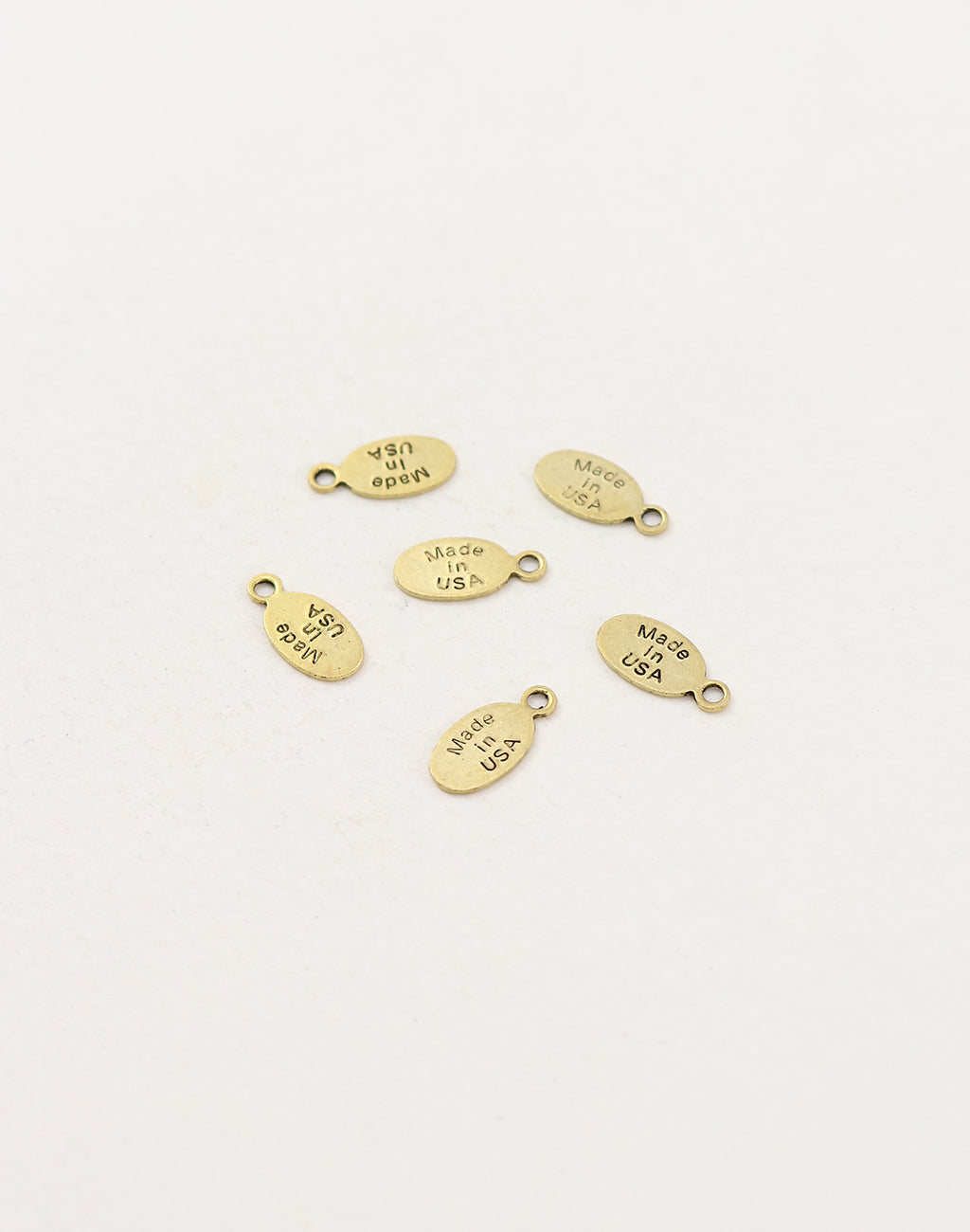 Oval USA Tag, 11x6mm, (6pcs)