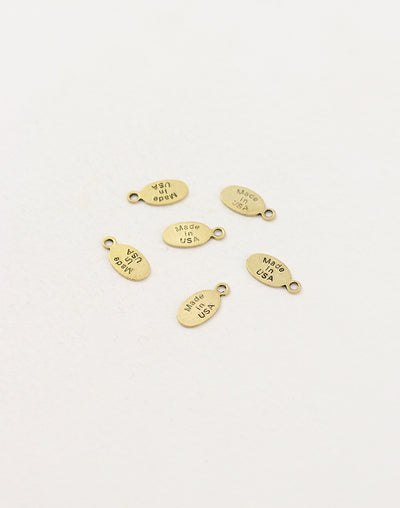 Oval USA Tag, 11x6mm, (6pcs)