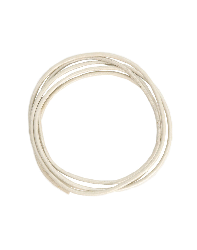 Metallic Pearl Round Leather Cord, 2mm, (9ft)