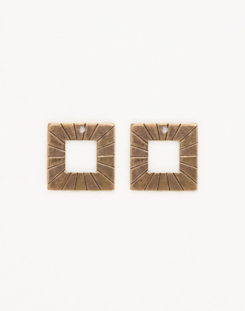 Etched Square, 18mm, (2pcs)