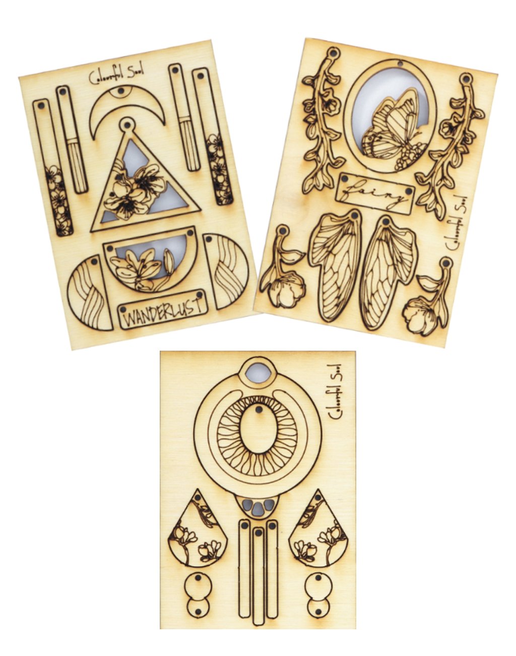 Wandering Garden, Jewelry Pop Outs (3 panels)