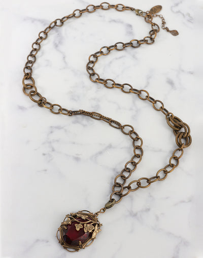 Bella Necklace with Red Gemstone