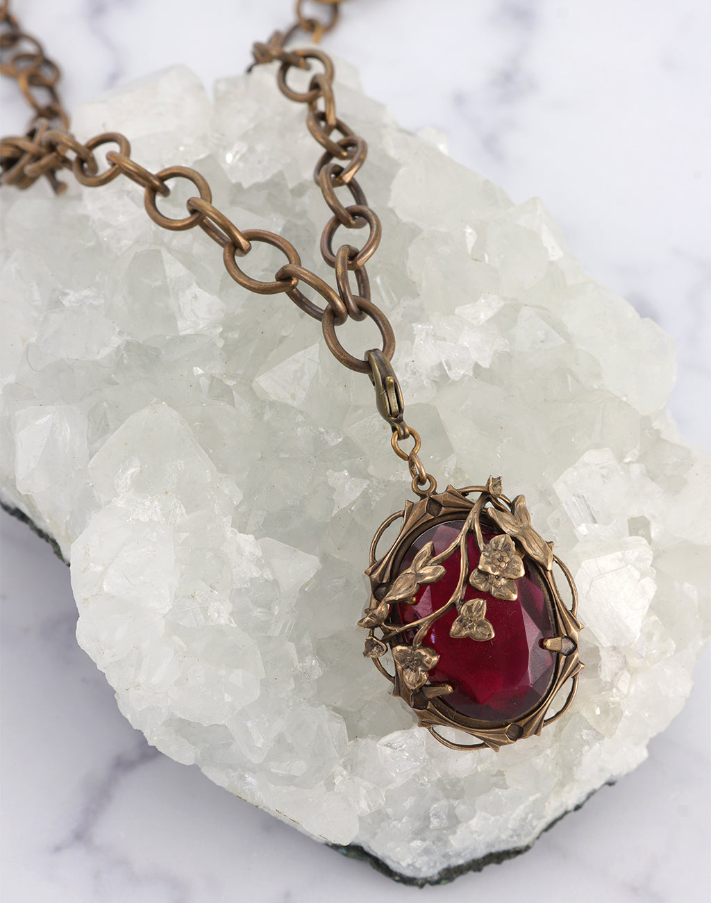 Siam Red Eclectic Vines Necklace Interchangeable Set