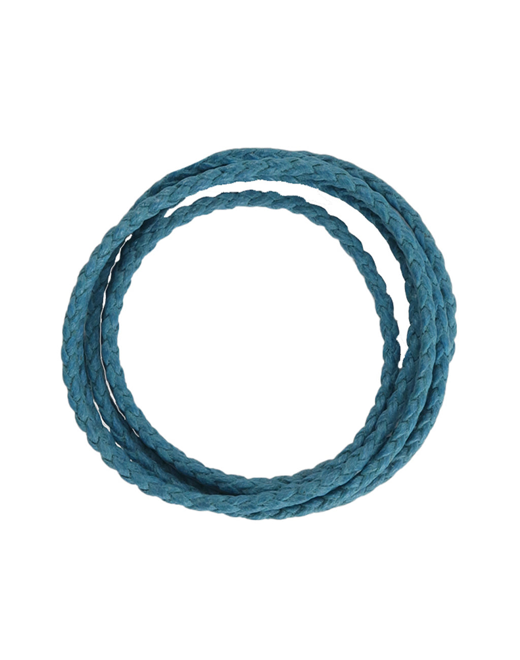 Teal Vegan Leather Braided Cord, 2mm, (9ft)