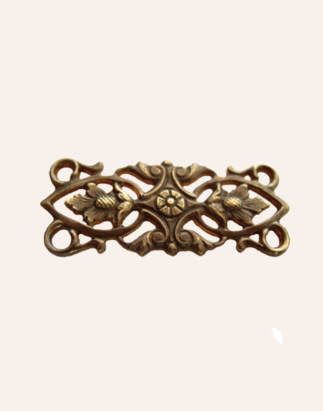 Antique bronze floral decorative hardware