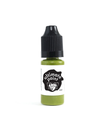 Moss green acrylic paint bottle
