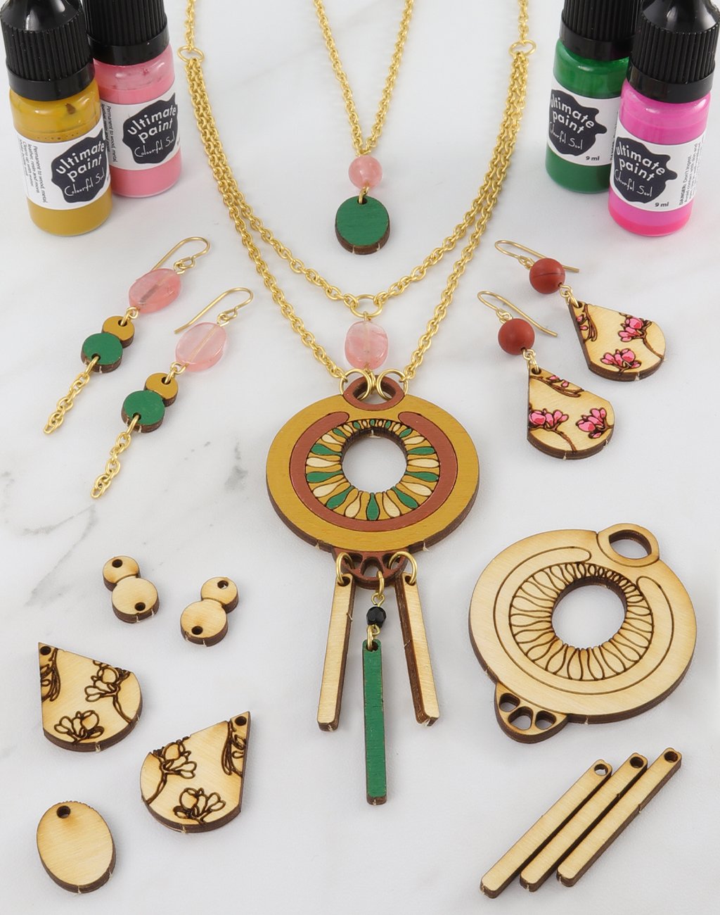 Floral Amulet, Jewelry Pop Outs (1 panel, 9pcs/ea)