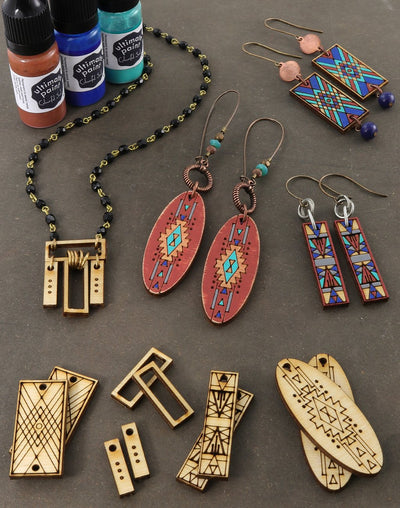 Jewelry with patina and paint, test-w-patina-17